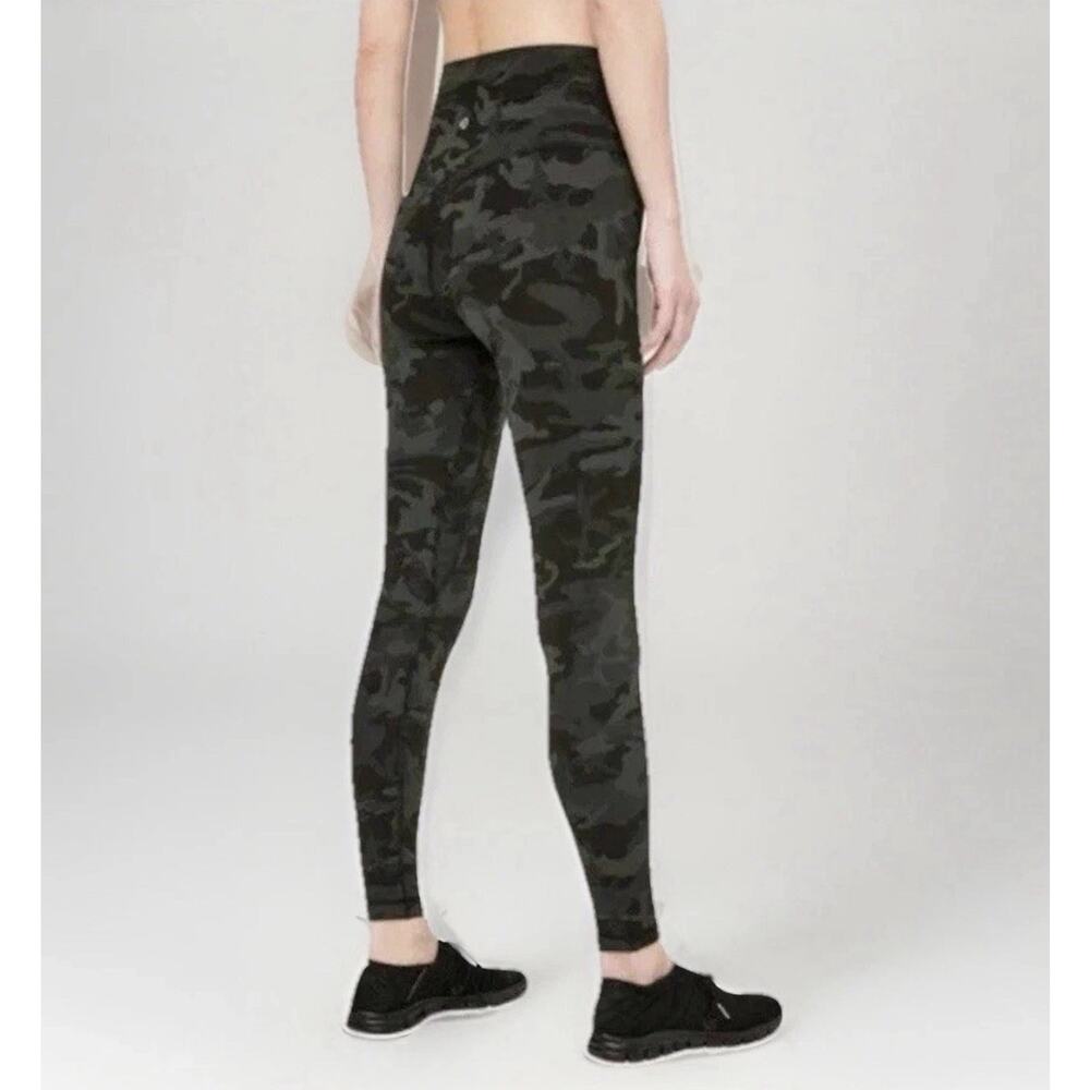 Lululemon Align Pants Full Length 28" Leggings Green Camo Sz 6 Yoga Compression